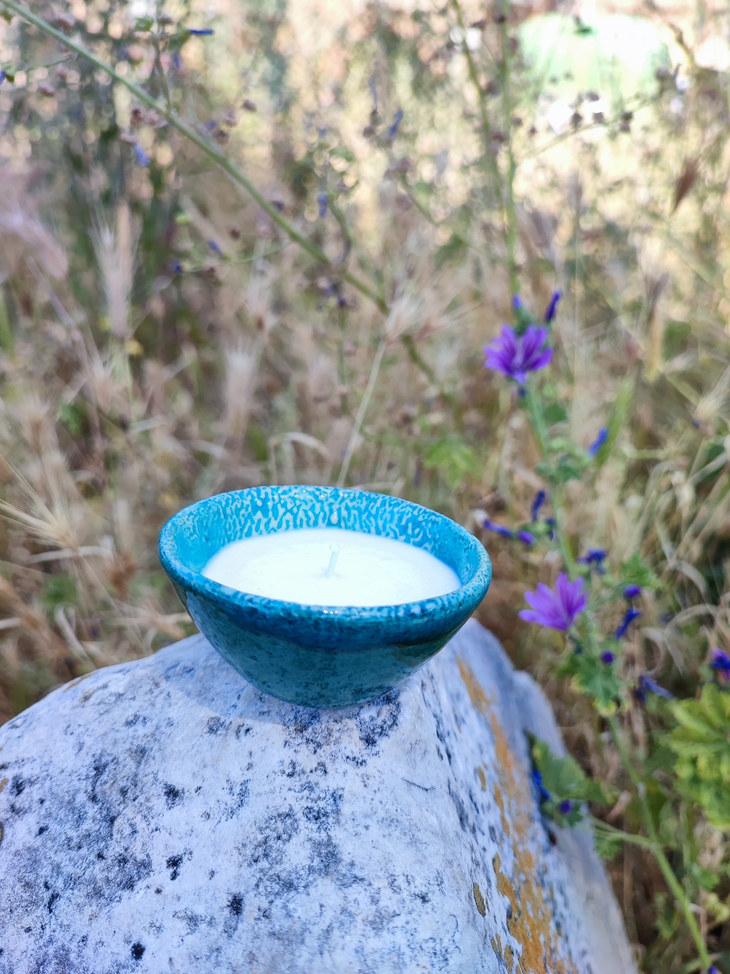 COLLEZIONE TERRALAGO - CANDELE AROMATERAPICHE IN CIOTOLINE PICCOLE DI CERAMICA RAKU