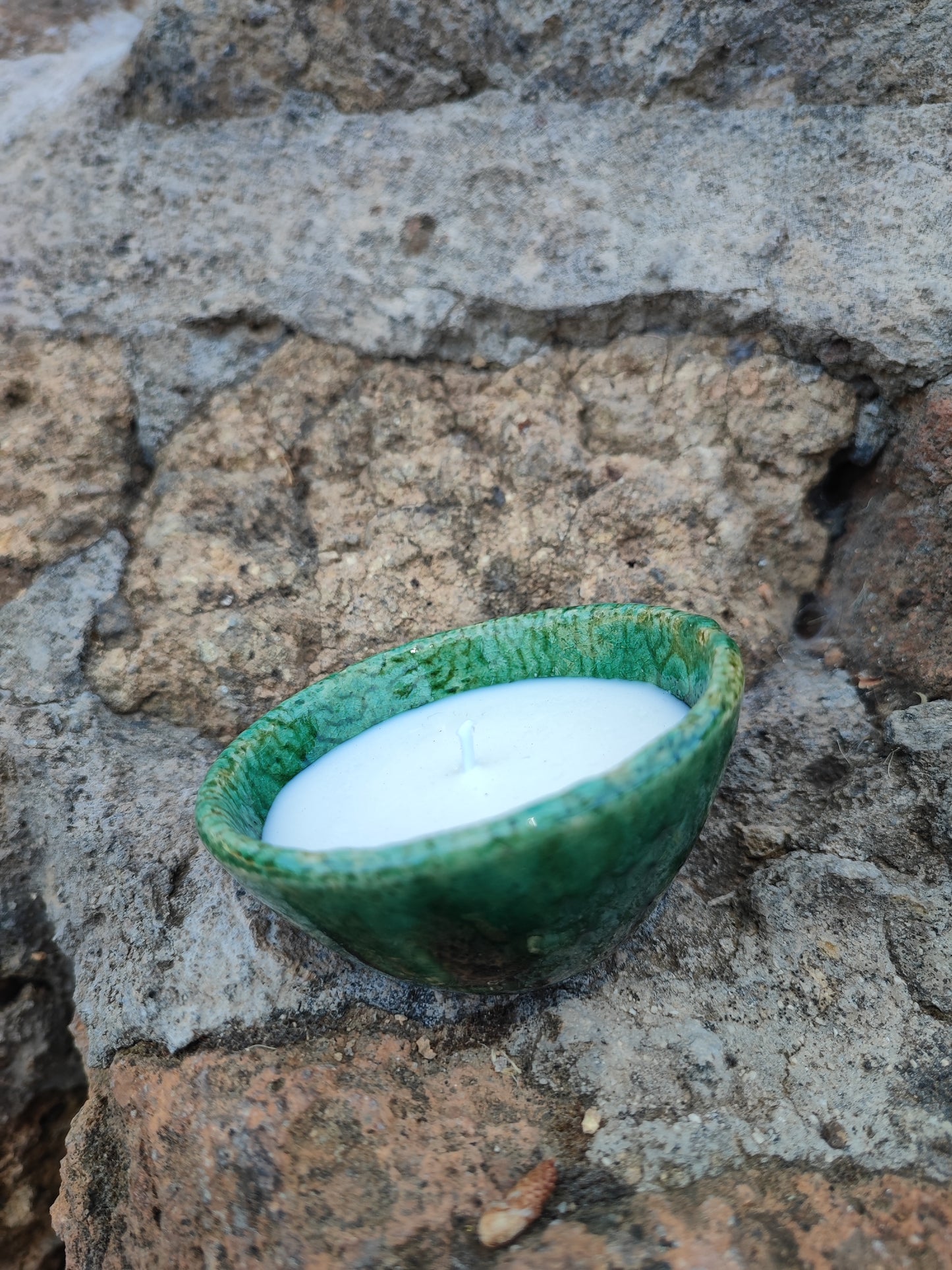 COLLEZIONE TERRALAGO - CANDELE AROMATERAPICHE IN CIOTOLINE PICCOLE DI CERAMICA RAKU