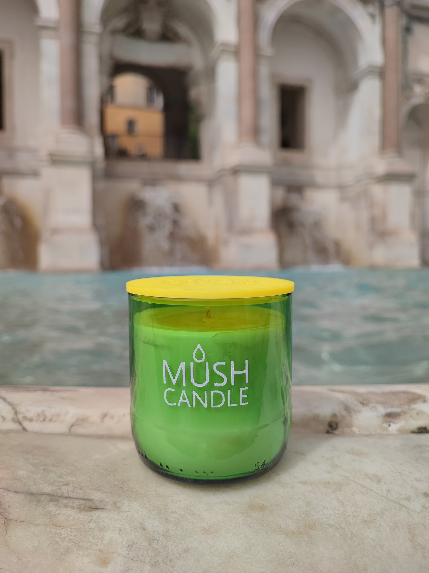 CANDELA AROMATERAPICA IN VETRO RICICLATO