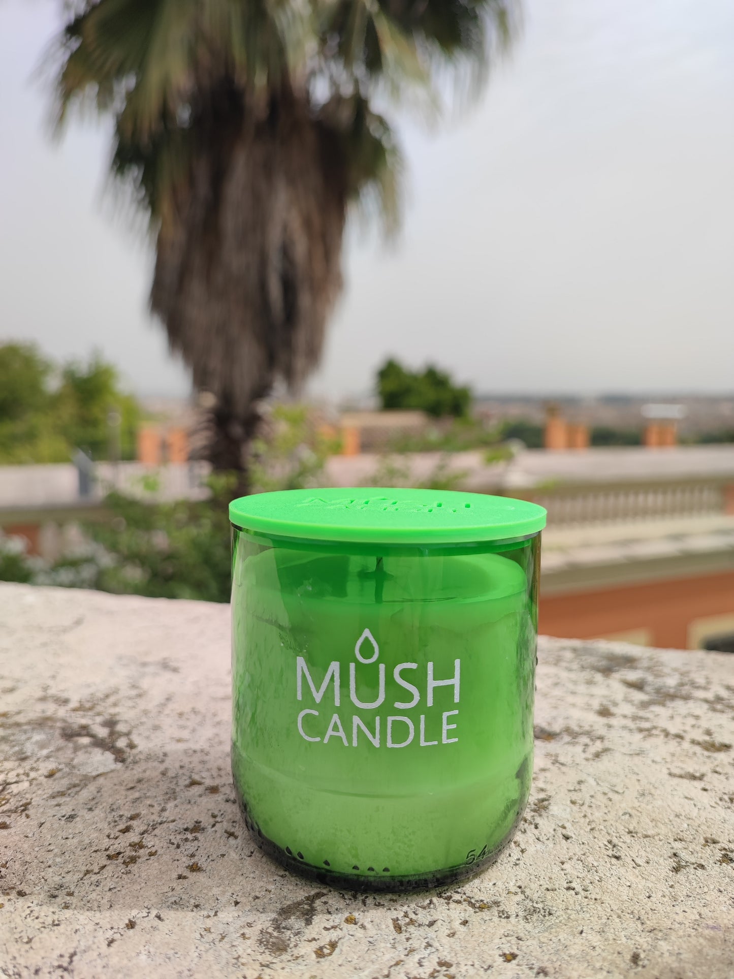 CANDELA AROMATERAPICA IN VETRO RICICLATO