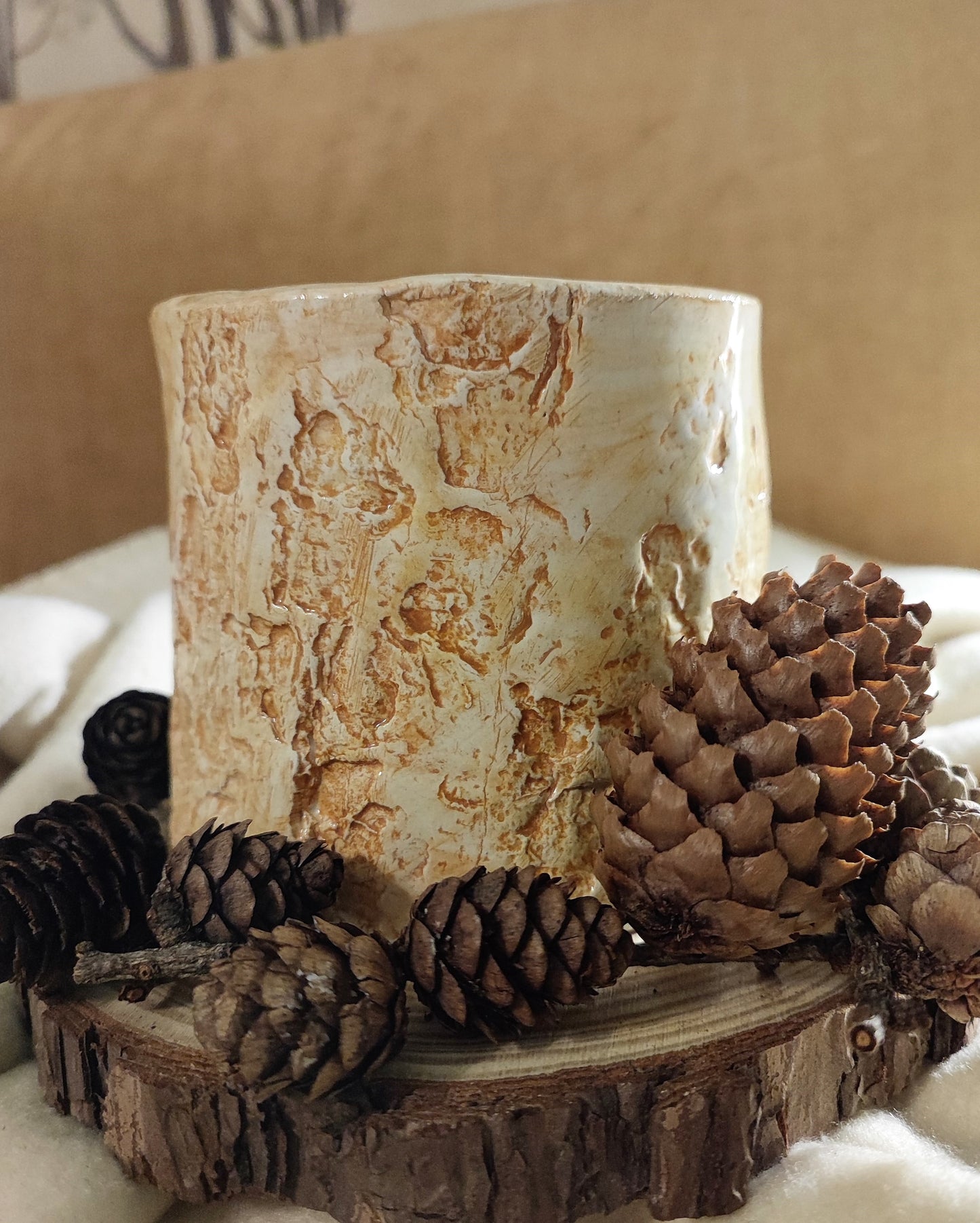 CANDELA COLLEZIONE CORTECCIA - VASETTO GRANDE GIALLO