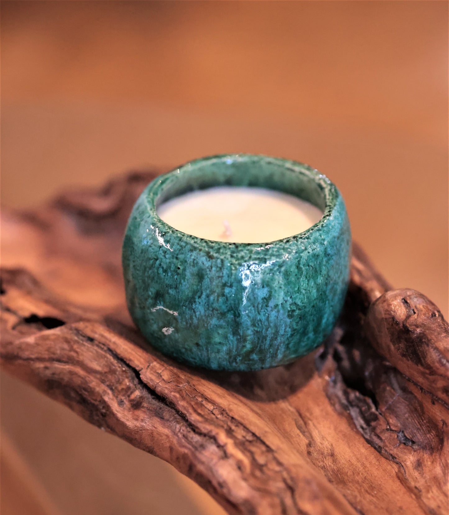 COLLEZIONE TERRALAGO - CANDELE IN VASETTI CERAMICA RAKU