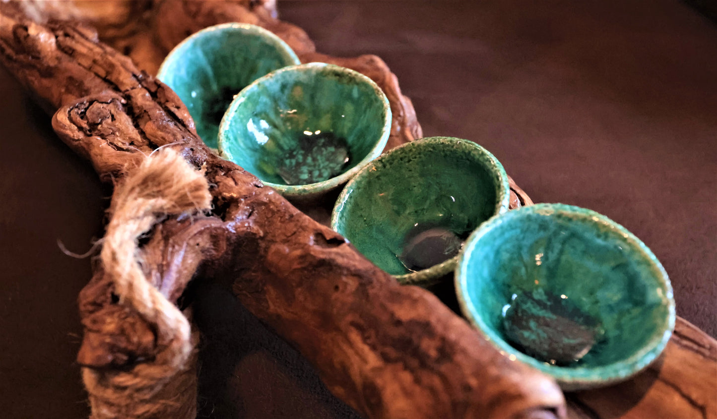 COLLEZIONE TERRALAGO - CANDELE AROMATERAPICHE IN CIOTOLINE PICCOLE DI CERAMICA RAKU