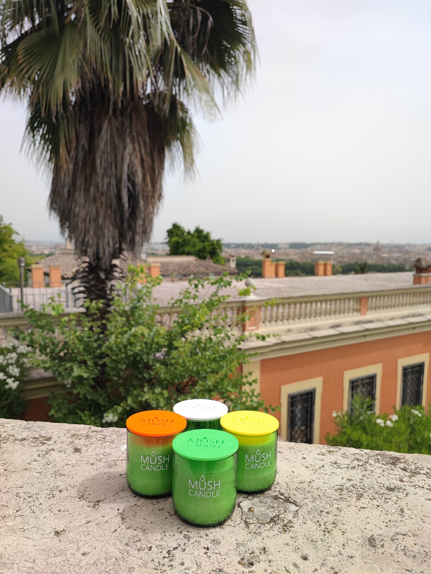 BUNDLE - 4 candele aromaterapiche in vetro riciclato